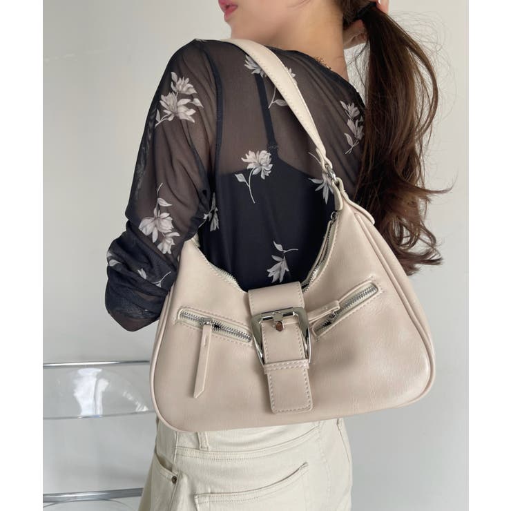 アイボリー | ベルト バックル デザイン ワンハンドル バッグ | Ada.