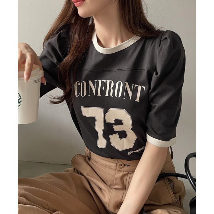 tシャツ ナンバーTee レディース ナンバー ロゴ プリント パワショル リンガー Tシャツ[品番