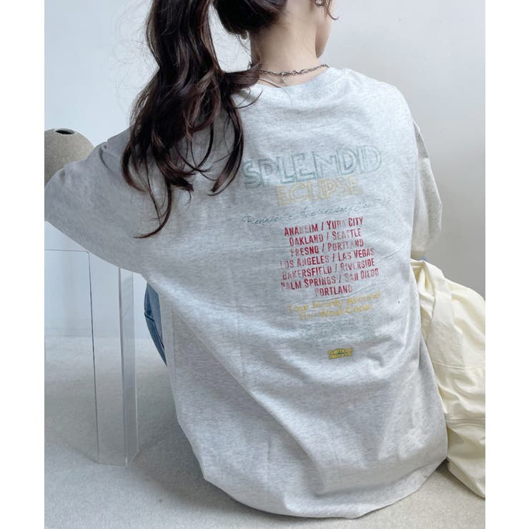 オートミール | フェスデザイン ヴィンテージライク 長袖 Tシャツ | Ada.