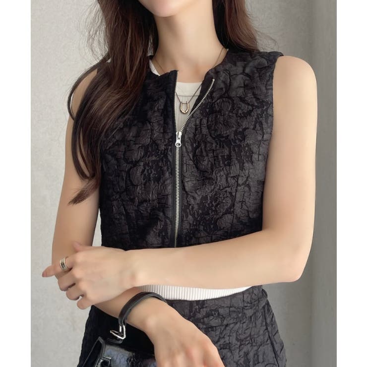 ブラック | 【Eclat one】花柄 ふくれジャガード | Eclat one