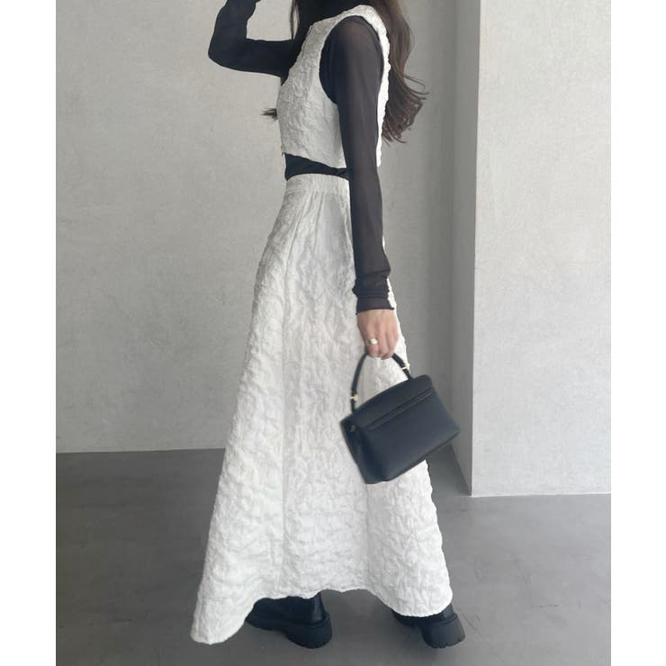 ホワイト | 【Eclat one】花柄 ふくれジャガード | Eclat one