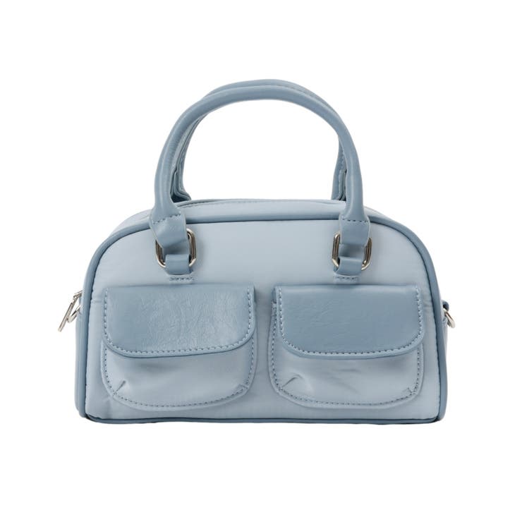 ブルー | 2WAY 異素材ドッキングミニボストンバッグ | Ada.