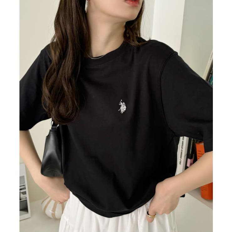 ブラック | U.S. POLO ASSN. ベーシック クルーネック 半袖 Tシャツ | Ada.