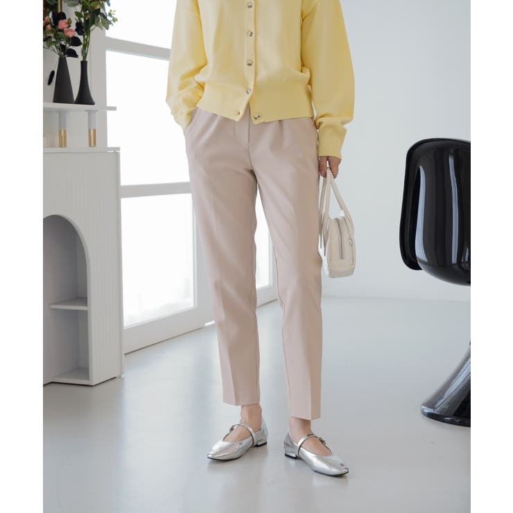 GALERIE VIE パンツ ライトコンパクトツイル タックテーパード