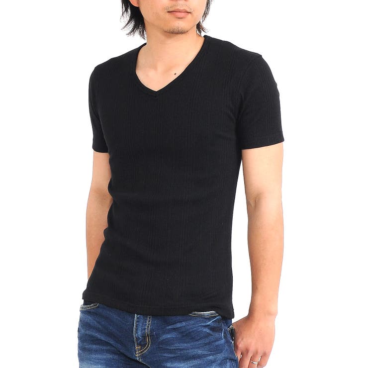 無地ランダムテレコVネックTEE 春 | SPADE | 詳細画像1 