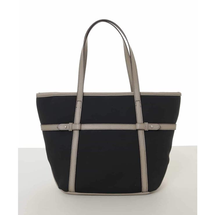 ブラック | ベルトアクセント舟型トートバッグ | MK MICHEL KLEIN BAG