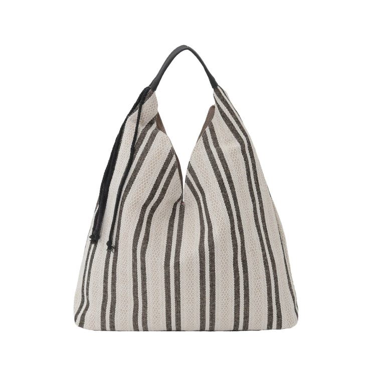 ブラック | [A4収納可]Vカットストライプスデザインバッグ | MK MICHEL KLEIN BAG