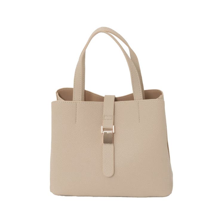 ベージュ | [2WAY]ベルトフラップスクエアミニトートバッグ | MK MICHEL KLEIN BAG