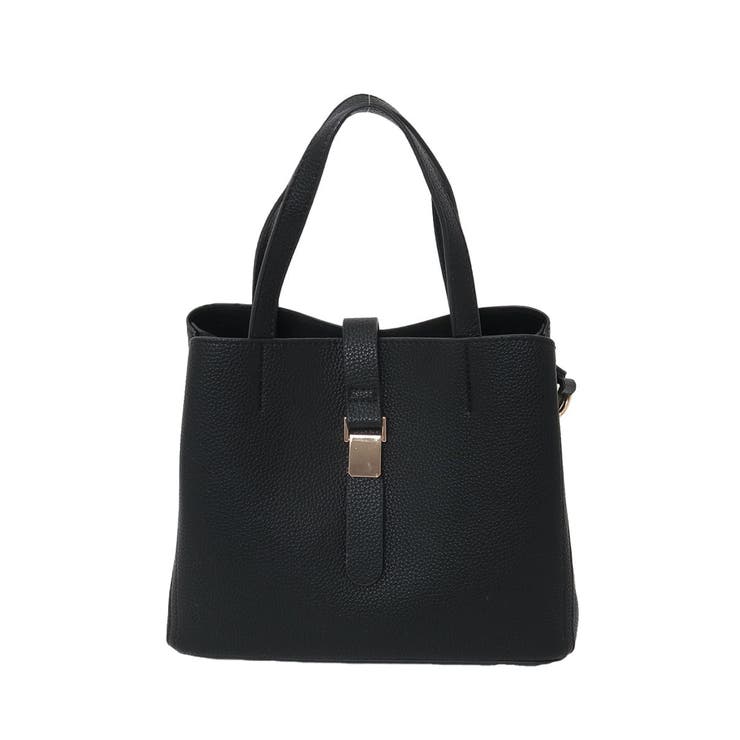 ブラック | [2WAY]ベルトフラップスクエアミニトートバッグ | MK MICHEL KLEIN BAG