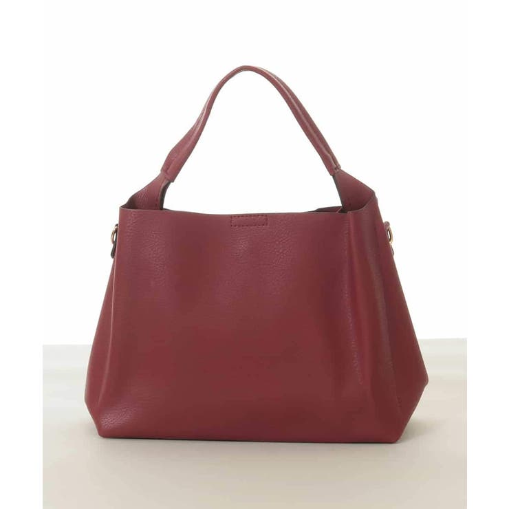 レッド | [2WAY]合成皮革コンパクトハンドバッグ | MK MICHEL KLEIN BAG