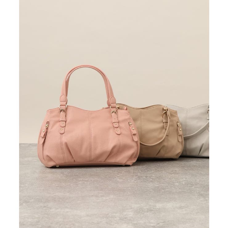 ピンク | [2WAY]ベルトアクセントラウンドトートバッグ | MK MICHEL KLEIN BAG