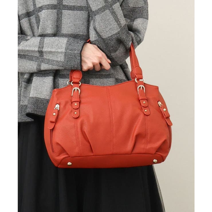 オレンジ | [2WAY]ベルトアクセントラウンドトートバッグ | MK MICHEL KLEIN BAG