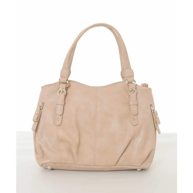 ベージュ | [2WAY]シャイニーカラーベルトデザインラウンドトートバッグ | MK MICHEL KLEIN BAG