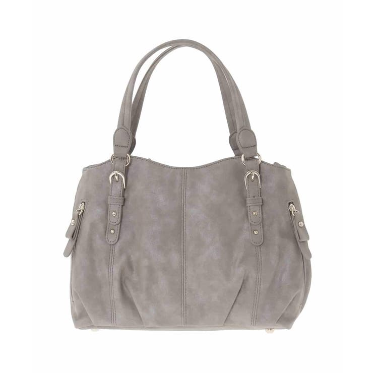 グレージュ | [2WAY]シャイニーカラーベルトデザインラウンドトートバッグ | MK MICHEL KLEIN BAG