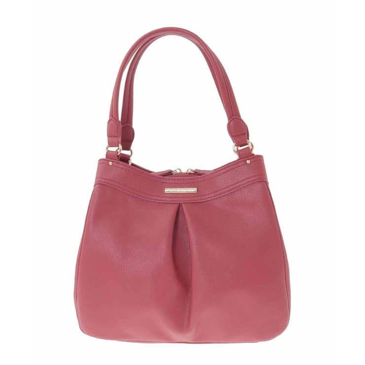 レッド | [2WAY]合成皮革タックデザインバッグ | MK MICHEL KLEIN BAG