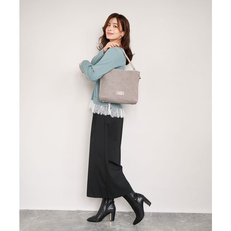 [2WAY]スエード風メタルタグアクセントショルダーバッグ | MK MICHEL KLEIN BAG | 詳細画像20 