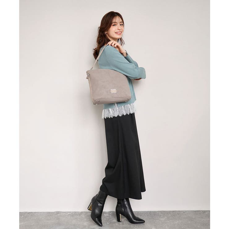 [2WAY]スエード風メタルタグアクセントショルダーバッグ | MK MICHEL KLEIN BAG | 詳細画像21 