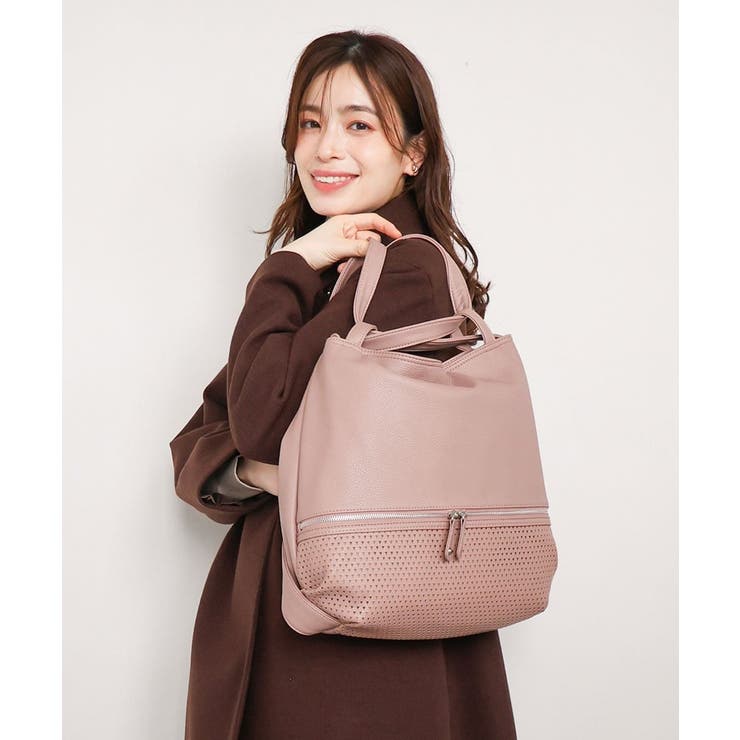 [2WAY]パンチングデザイン変形トートバッグ | MK MICHEL KLEIN BAG | 詳細画像1 