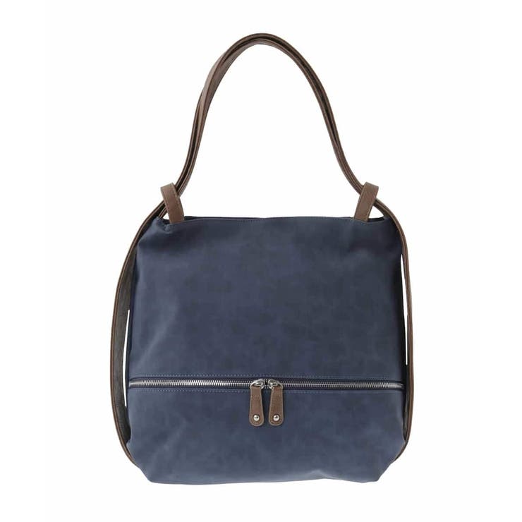 ネイビー | [2WAY/A4サイズ対応]シルバーラメアクセント変形トートバッグ | MK MICHEL KLEIN BAG