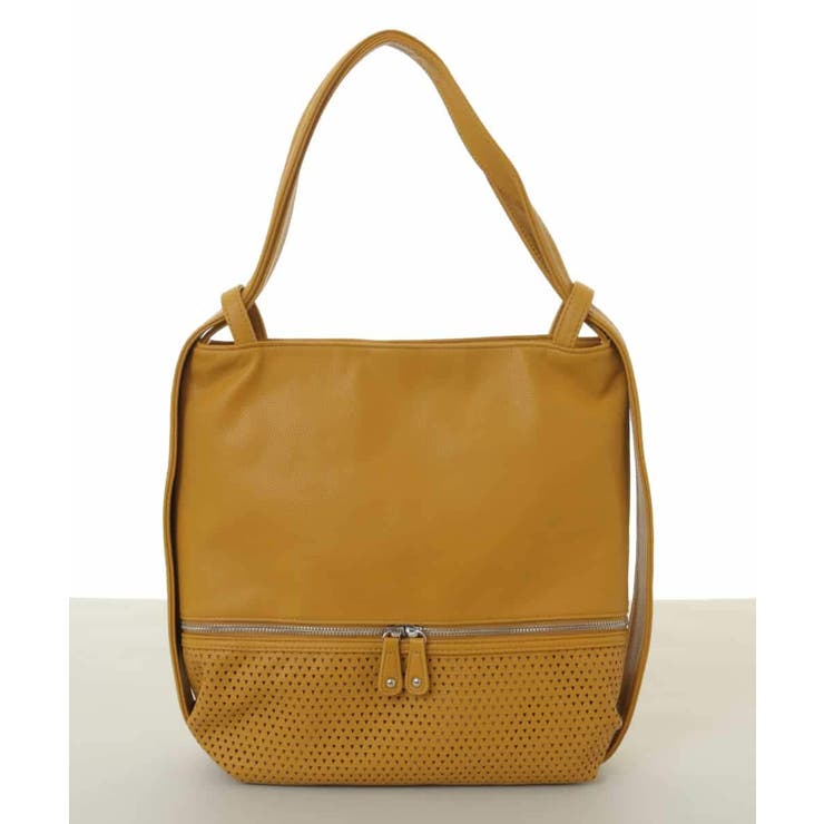 マスタード | [2WAY/A4サイズ対応]パンチングデザイン変形トートバッグ | MK MICHEL KLEIN BAG