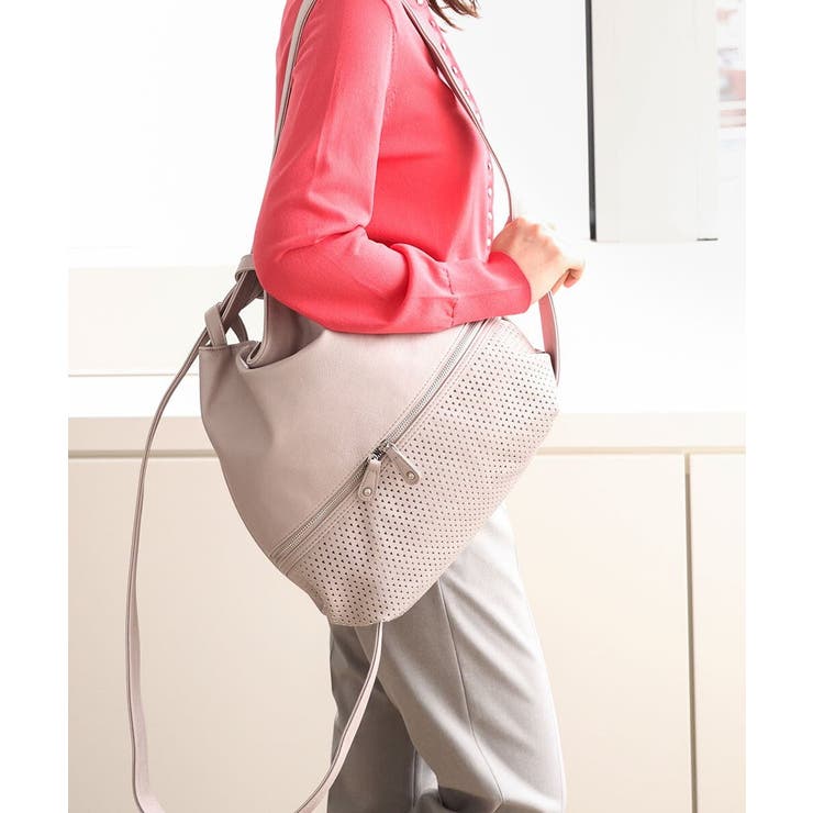 ラベンダー | [2WAY/A4サイズ対応]パンチングデザイン変形トートバッグ | MK MICHEL KLEIN BAG