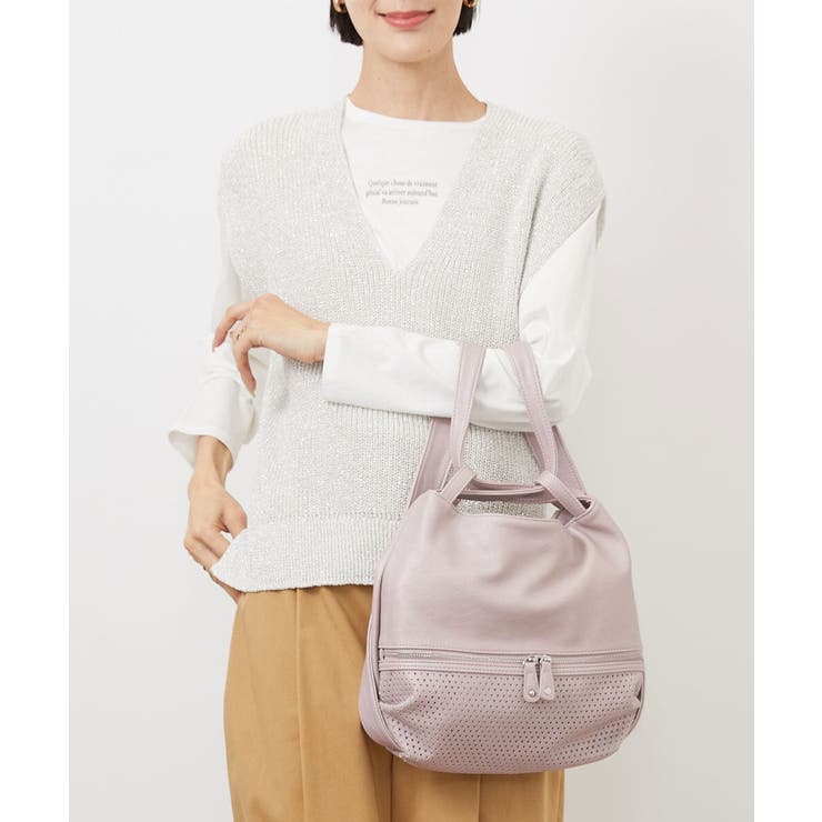 ラベンダー | [2WAY]パンチングデザイン変形ミニトートバッグ | MK MICHEL KLEIN BAG