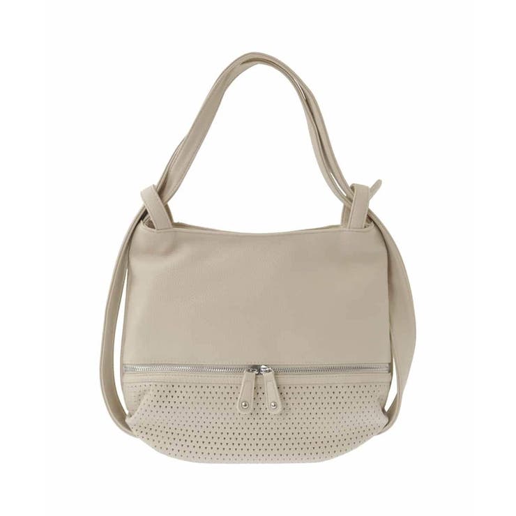 アイボリー | [2WAY]パンチングデザイン変形ミニトートバッグ | MK MICHEL KLEIN BAG