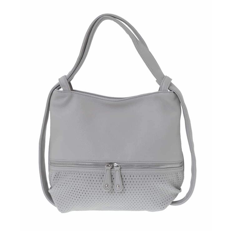 ライトグレー | [2WAY/人気の定番BAG]パンチングデザイン変形ミニトートバッグ | MK MICHEL KLEIN BAG