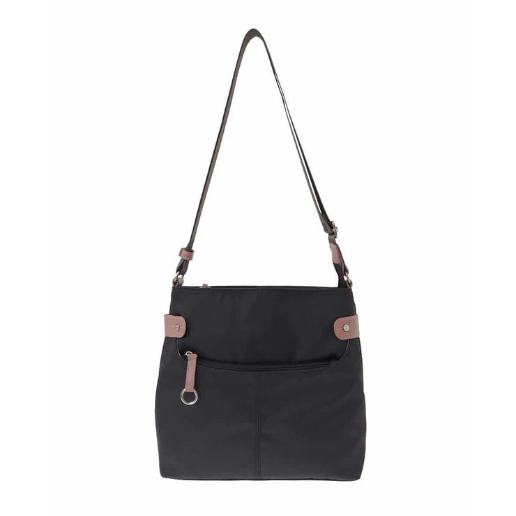 ブラウン×ピンク | [撥水/500g以下の軽量]アクセントレザースクエアショルダーバッグ | MK MICHEL KLEIN BAG