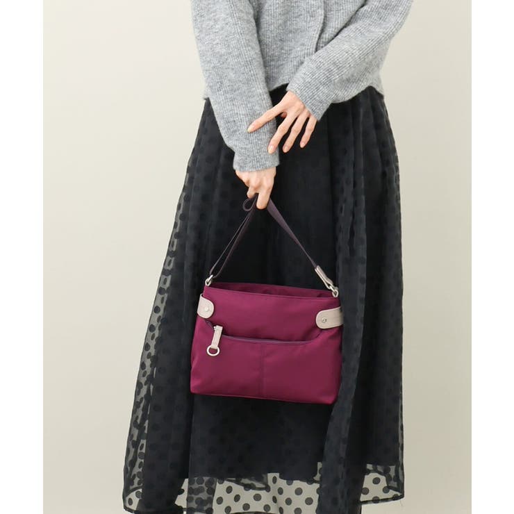 [撥水/500g以下の軽量]アクセントレザーコンパクトショルダーバッグ | MK MICHEL KLEIN BAG | 詳細画像1 