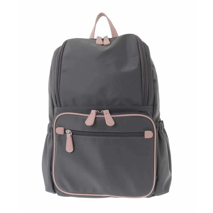 グレージュ×ピンク | [撥水/A4収納可]スクエアデザインバックパック | MK MICHEL KLEIN BAG