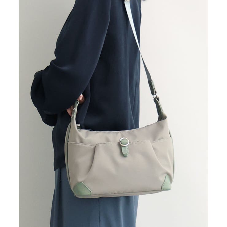 [撥水/軽量]レザーポイントナイロンショルダーバッグ | MK MICHEL KLEIN BAG | 詳細画像1 
