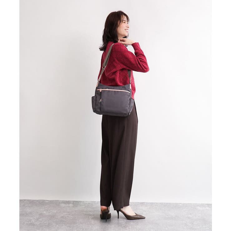 [撥水/軽量]アクセントレザーショルダーバッグ | MK MICHEL KLEIN BAG | 詳細画像17 