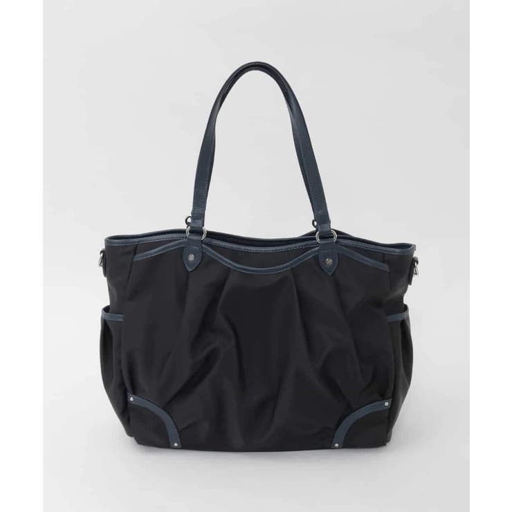 ホワイト | [2WAY/撥水/A4収納可]レザージョイントタックデザイントートバッグ | MK MICHEL KLEIN BAG