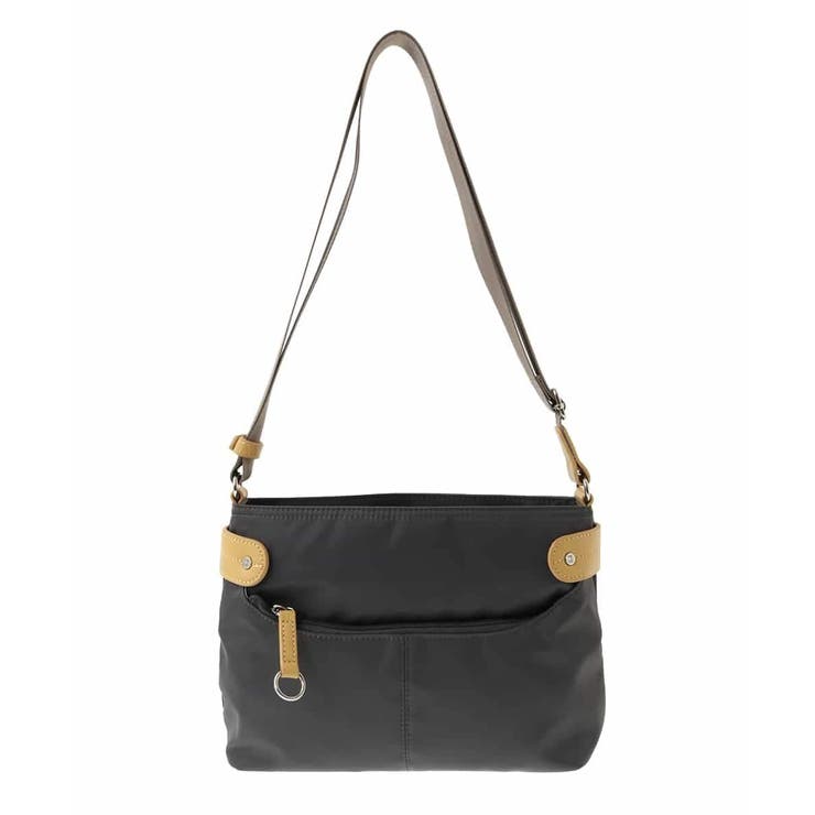 グレージュ×イエロー | [撥水/500g以下の軽量]アクセントレザーコンパクトショルダーバッグ | MK MICHEL KLEIN BAG