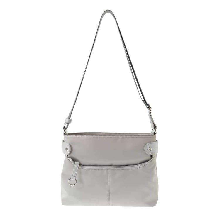 グレー×シルバー | [撥水/500g以下の軽量]アクセントレザーコンパクトショルダーバッグ | MK MICHEL KLEIN BAG