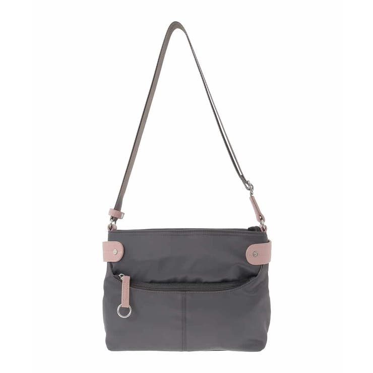 ブラウン×ピンク | [撥水/軽量]アクセントレザーコンパクトショルダーバッグ | MK MICHEL KLEIN BAG