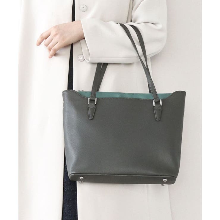 ダークグレー | [2WAY]合成皮革切り替えデザイントートバッグ | MK MICHEL KLEIN BAG