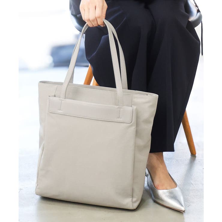 [A4収納可]異素材ジョイントスクエアトートバッグ | MK MICHEL KLEIN BAG | 詳細画像1 