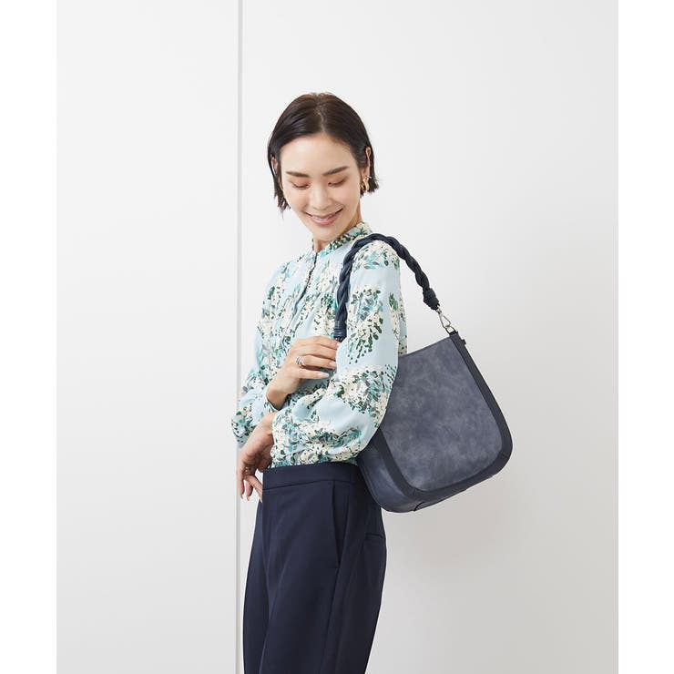 ネイビー | [2WAY]合成皮革ツイストハンドルバッグ | MK MICHEL KLEIN BAG