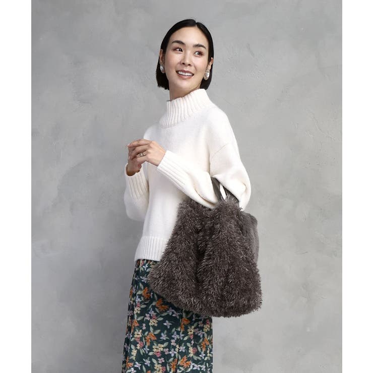 ブラウン | [2WAY]ファーショルダースクエアデザインバッグ | MK MICHEL KLEIN BAG