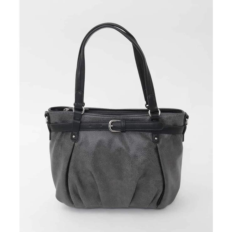 ブラック | [2WAY]フロントベルトタックデザイントートバッグ | MK MICHEL KLEIN BAG