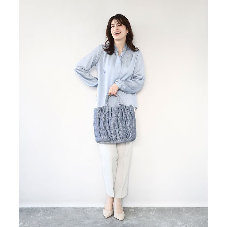 [A4収納可/300g以下の軽量]ギャザーデザインナイロントートバッグ | MK MICHEL KLEIN BAG | 詳細画像16 