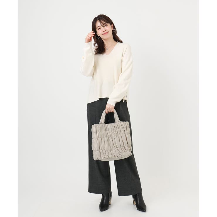 [A4収納可/300g以下の軽量]ギャザーデザインナイロントートバッグ | MK MICHEL KLEIN BAG | 詳細画像18 