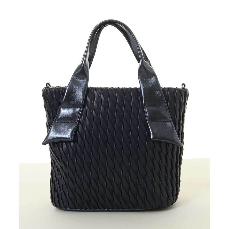 ネイビー | [2WAY]リンクルデザインシャイニーハンドルバッグ | MK MICHEL KLEIN BAG