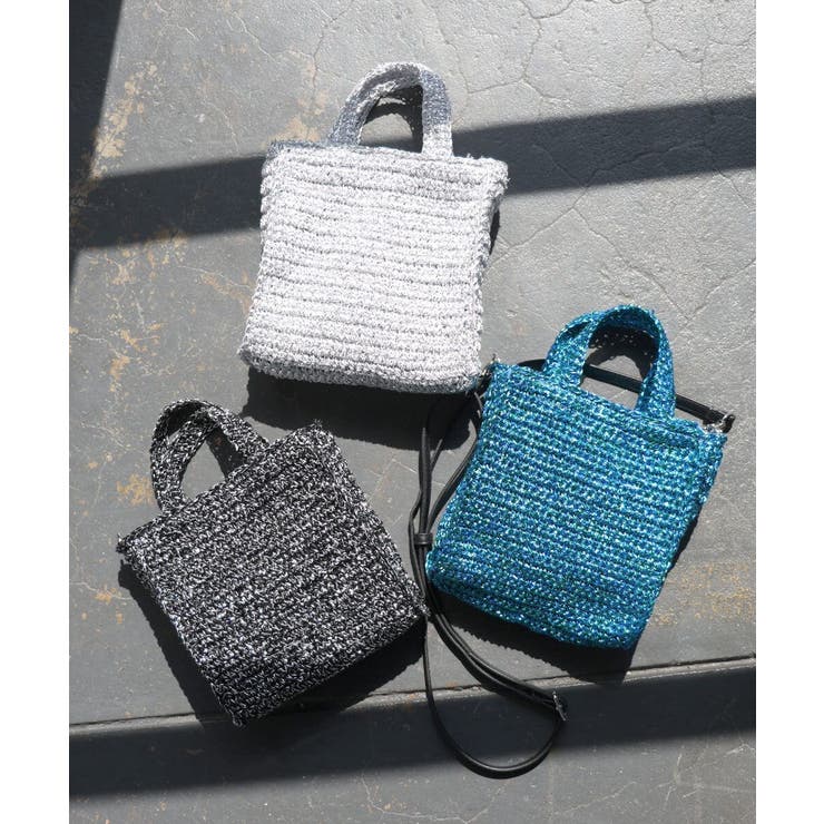 ブラック | [2WAY]メタリックメッシュコンパクトバッグ | MK MICHEL KLEIN BAG