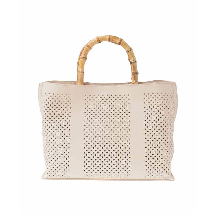 ベージュ | [2WAY]バンブーハンドルパンチングバッグ | MK MICHEL KLEIN BAG