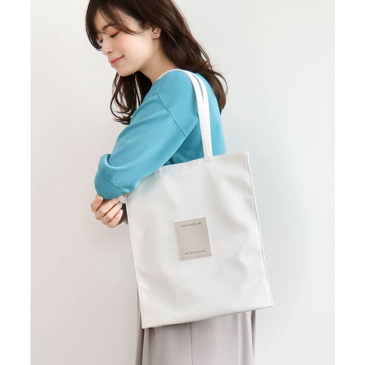 ホワイト | [軽量/A4収納可]合成皮革シンプルロゴトートバッグ | MK MICHEL KLEIN BAG