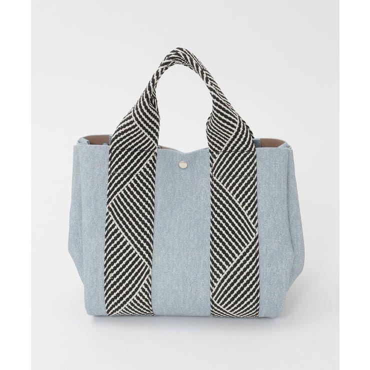 ライトブルー | [2WAY/インバッグ付き]ヘリンボーンハンドルミニトートバッグ | MK MICHEL KLEIN BAG