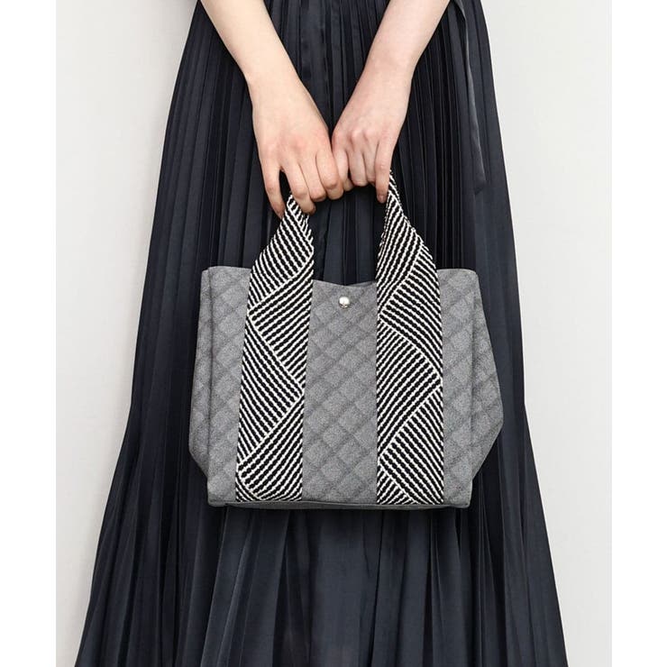 ダークグレー | [2WAY/インバッグ付き]ヘリンボーンハンドルミニトートバッグ | MK MICHEL KLEIN BAG